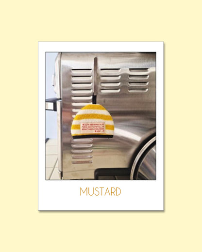 LEAF_J Terry Cotton ストライプ ハーフムーン鍋つかみ