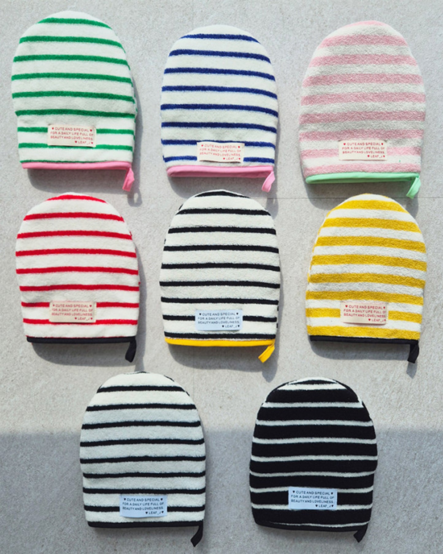 LEAF_J Terry Cotton ストライプ キッチンミトン（厚手オーブン手袋）