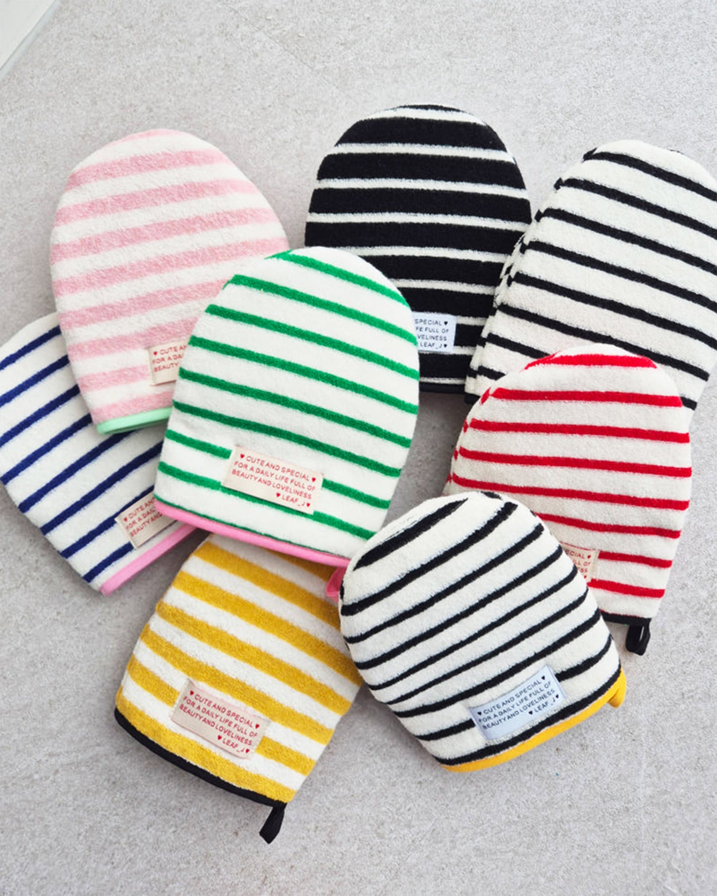 LEAF_J Terry Cotton ストライプ キッチンミトン（厚手オーブン手袋）