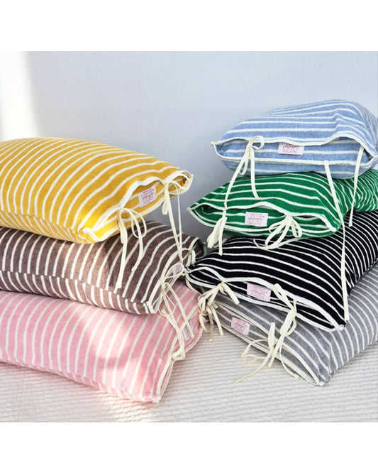 LEAF_J Terry Cotton ストライプ 筒型枕カバー（ファスナーレス・吸水速乾）