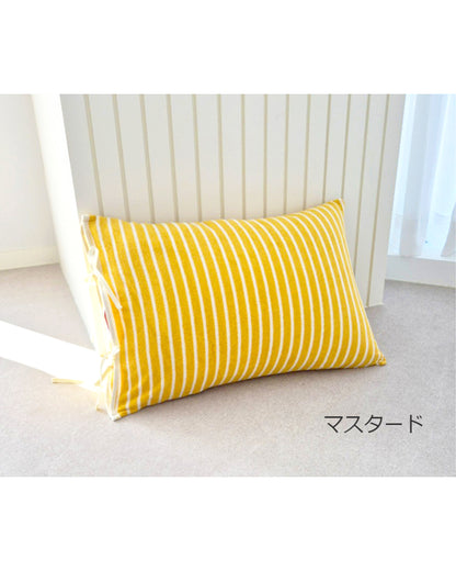 LEAF_J Terry Cotton ストライプ 筒型枕カバー（ファスナーレス・吸水速乾）