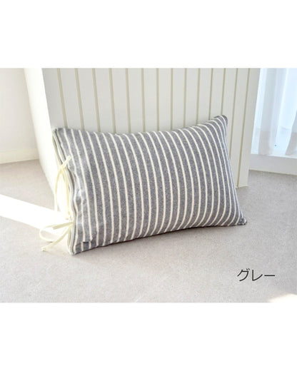 LEAF_J Terry Cotton ストライプ 筒型枕カバー（ファスナーレス・吸水速乾）