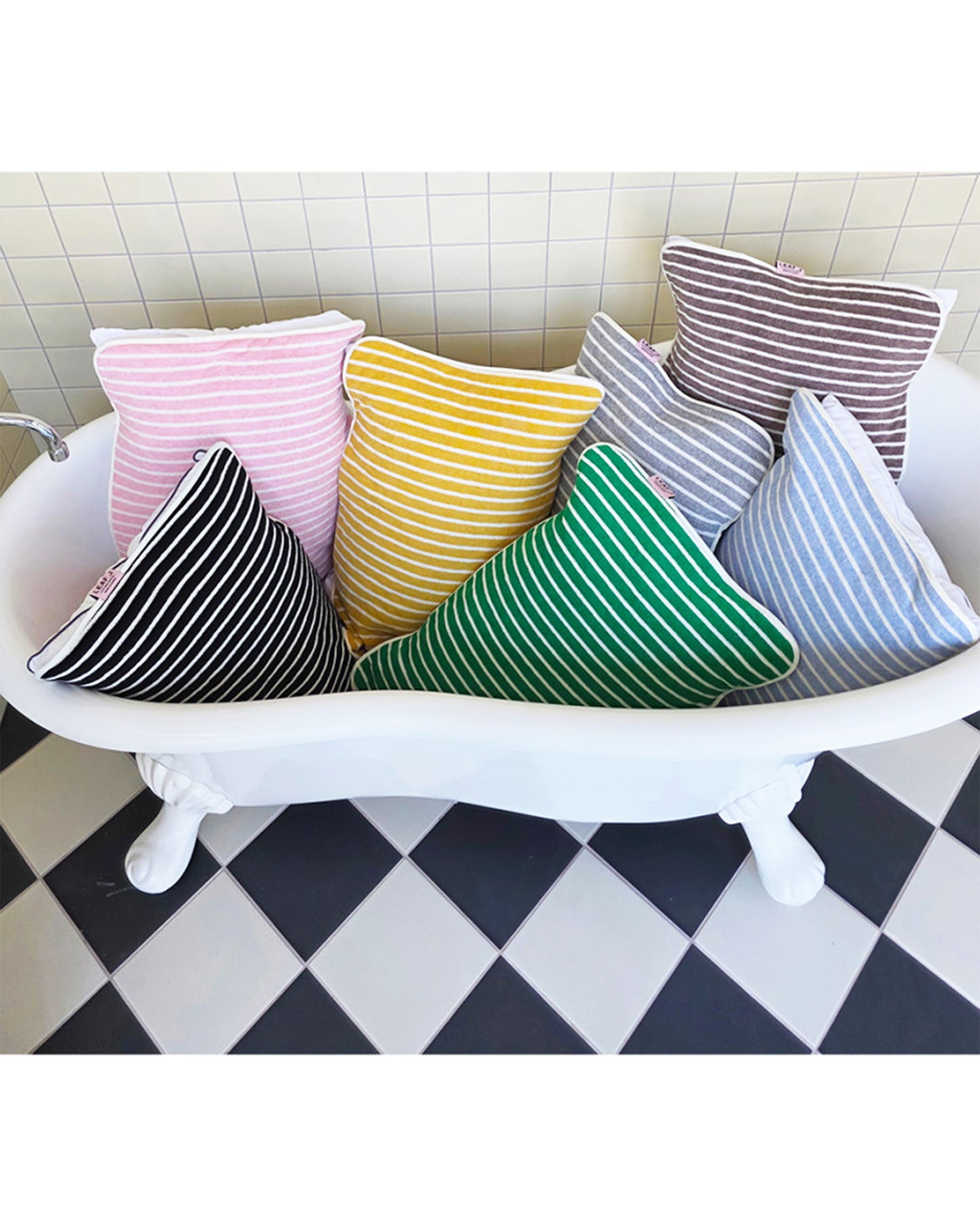 LEAF_J Terry Cotton ストライプ リラックス枕パッド（吸水・速乾・着脱簡単ゴムバンド）