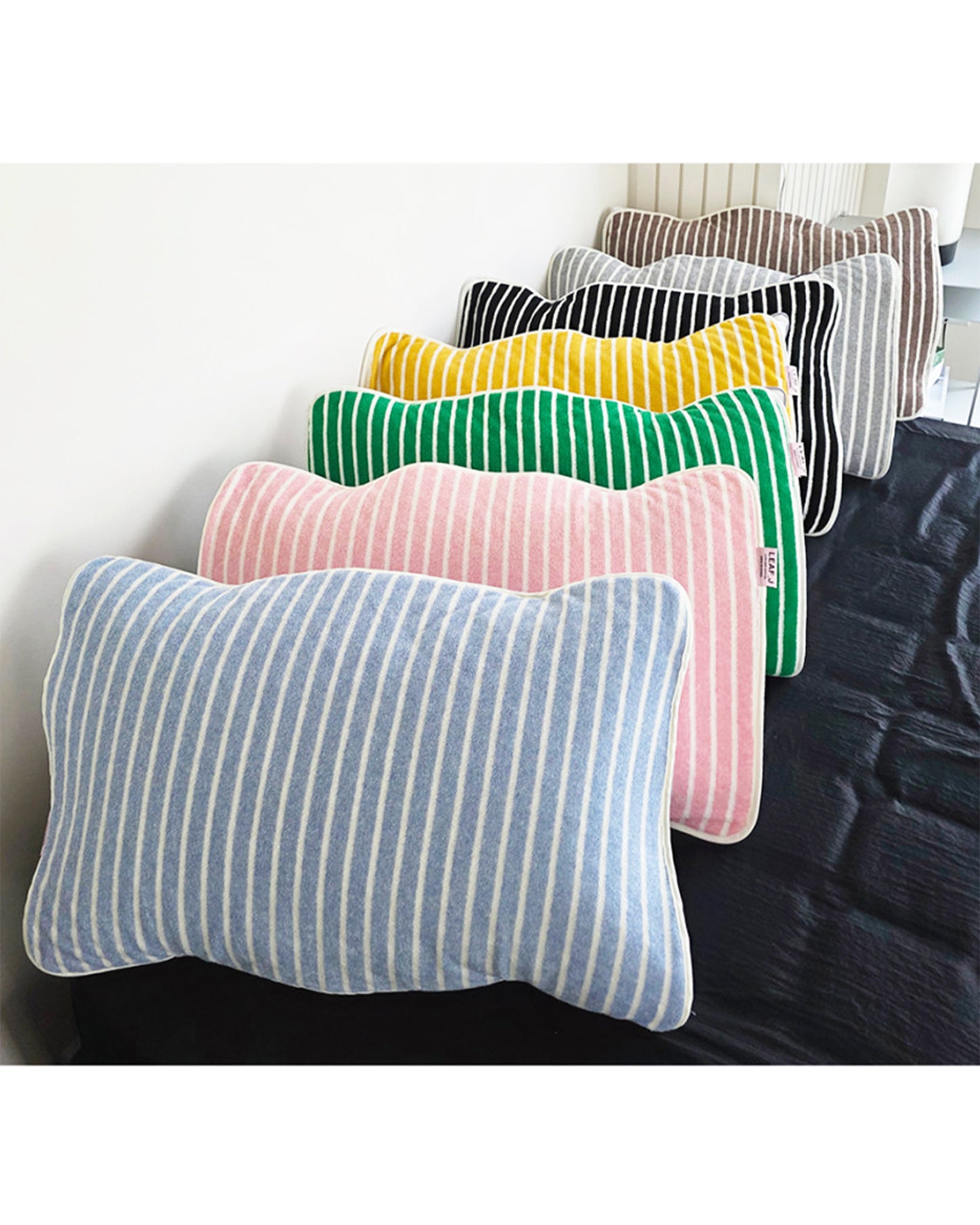 LEAF_J Terry Cotton ストライプ リラックス枕パッド（吸水・速乾・着脱簡単ゴムバンド）