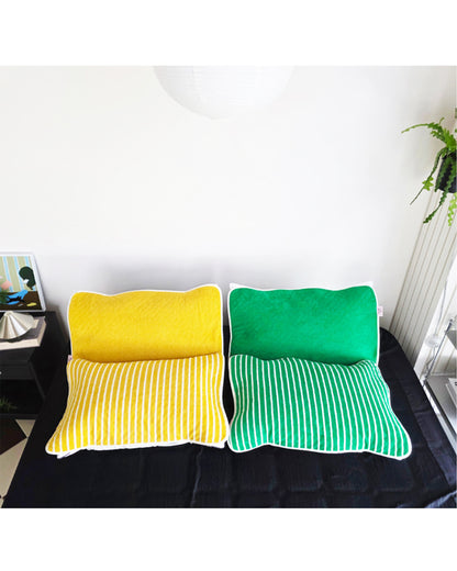 LEAF_J Terry Cotton ストライプ リラックス枕パッド（吸水・速乾・着脱簡単ゴムバンド）