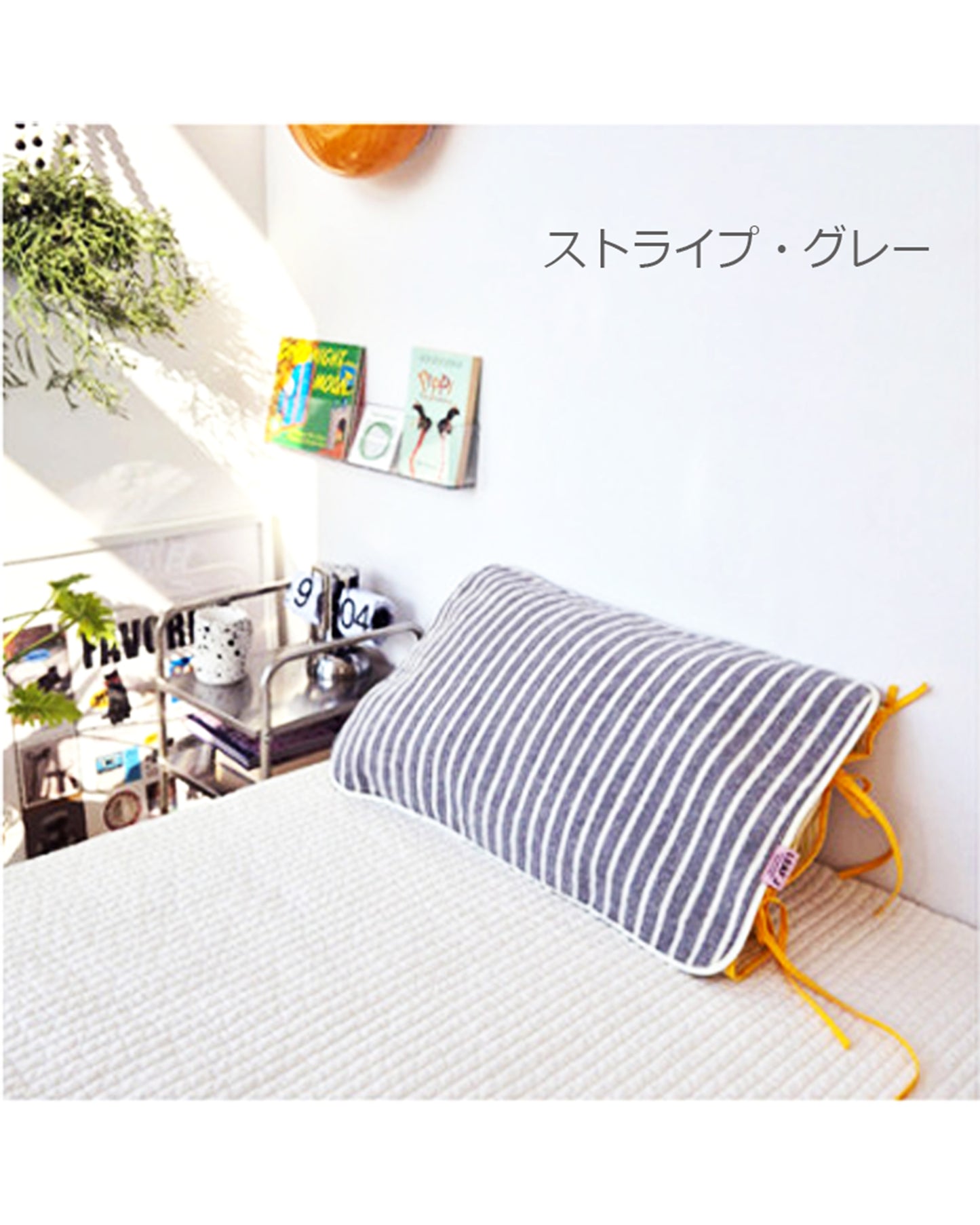 LEAF_J Terry Cotton ストライプ リラックス枕パッド（吸水・速乾・着脱簡単ゴムバンド）