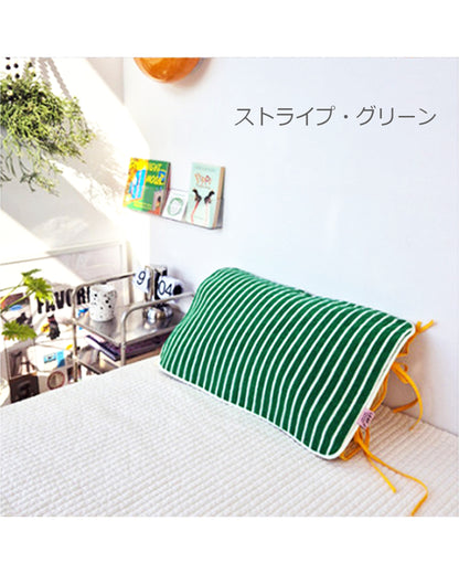 LEAF_J Terry Cotton ストライプ リラックス枕パッド（吸水・速乾・着脱簡単ゴムバンド）