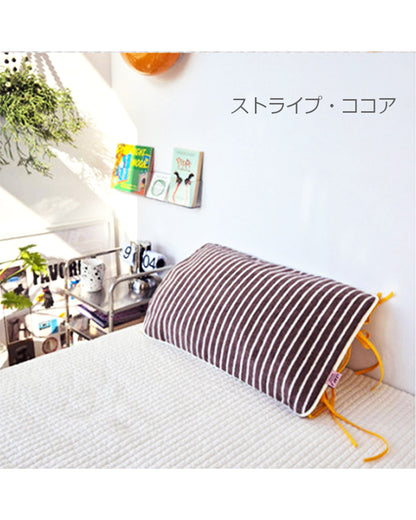LEAF_J Terry Cotton ストライプ リラックス枕パッド（吸水・速乾・着脱簡単ゴムバンド）