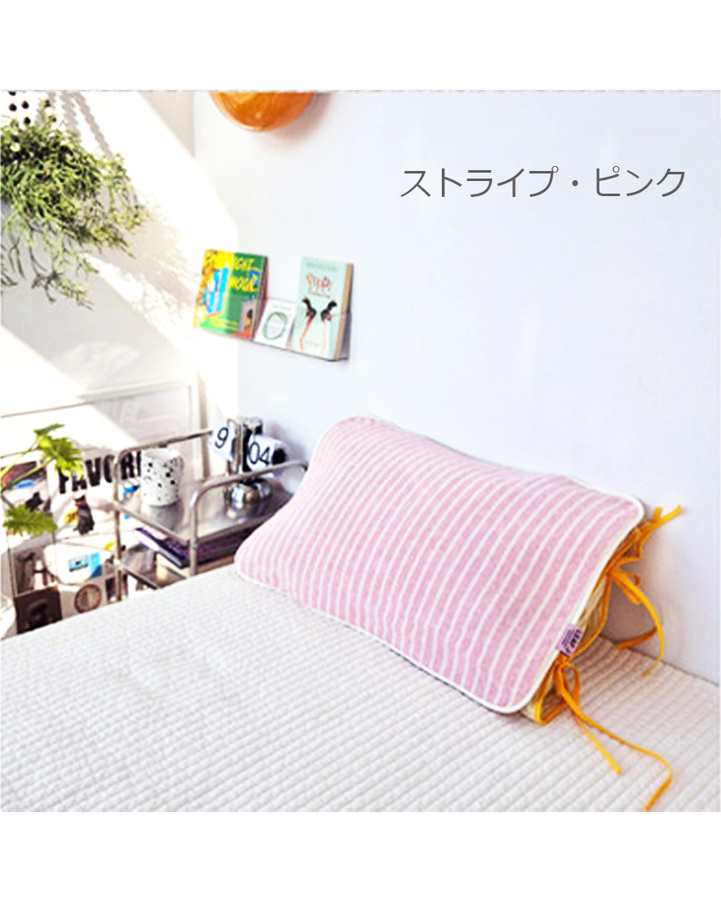 LEAF_J Terry Cotton ストライプ リラックス枕パッド（吸水・速乾・着脱簡単ゴムバンド）
