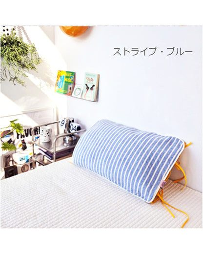LEAF_J Terry Cotton ストライプ リラックス枕パッド（吸水・速乾・着脱簡単ゴムバンド）