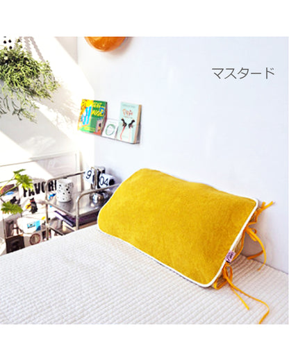 LEAF_J Terry Cotton ストライプ リラックス枕パッド（吸水・速乾・着脱簡単ゴムバンド）