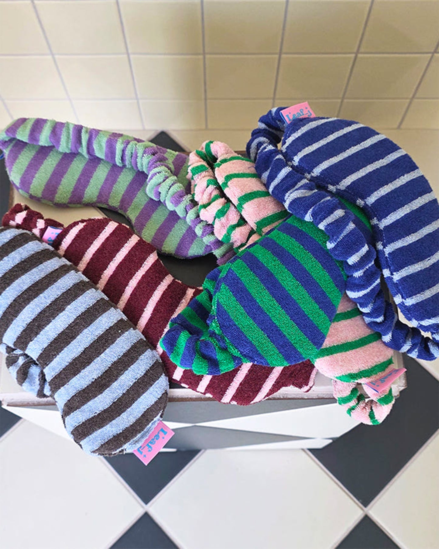 LEAF_J Terry ストライプ アイマスクヘアバンド