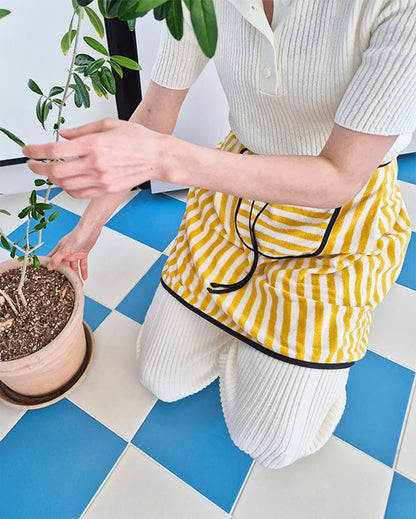 LEAF_J Terry ストライプ ハーフエプロン 8color