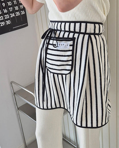 LEAF_J Terry ストライプ ハーフエプロン 8color