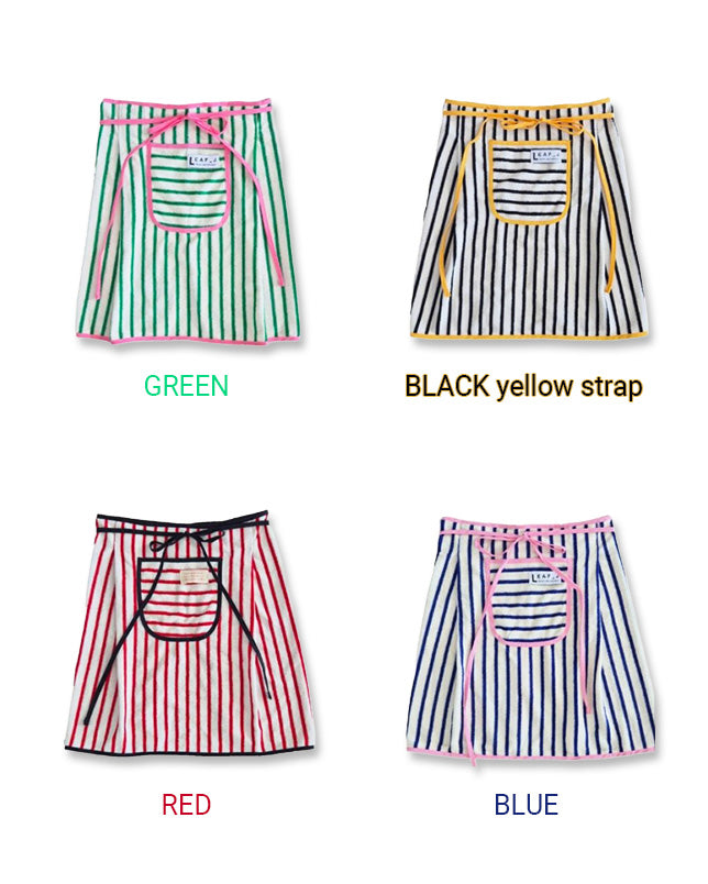 LEAF_J Terry ストライプ ハーフエプロン 8color