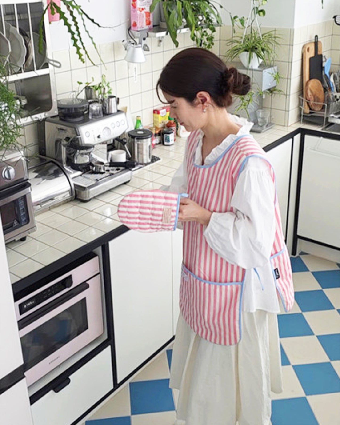 LEAF_J【防水×リバーシブル】ストライプ ベストエプロン 4color