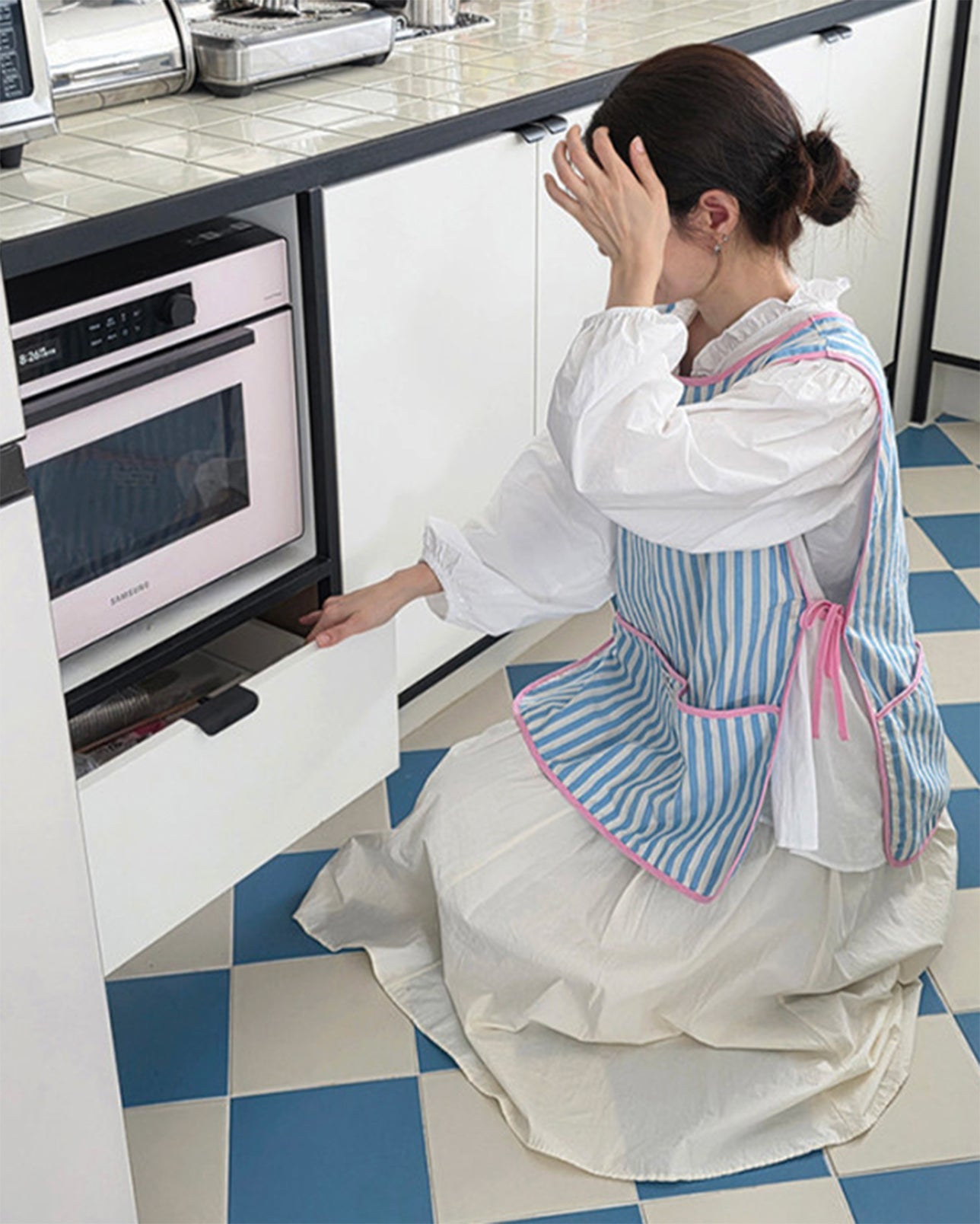 LEAF_J【防水×リバーシブル】ストライプ ベストエプロン 4color