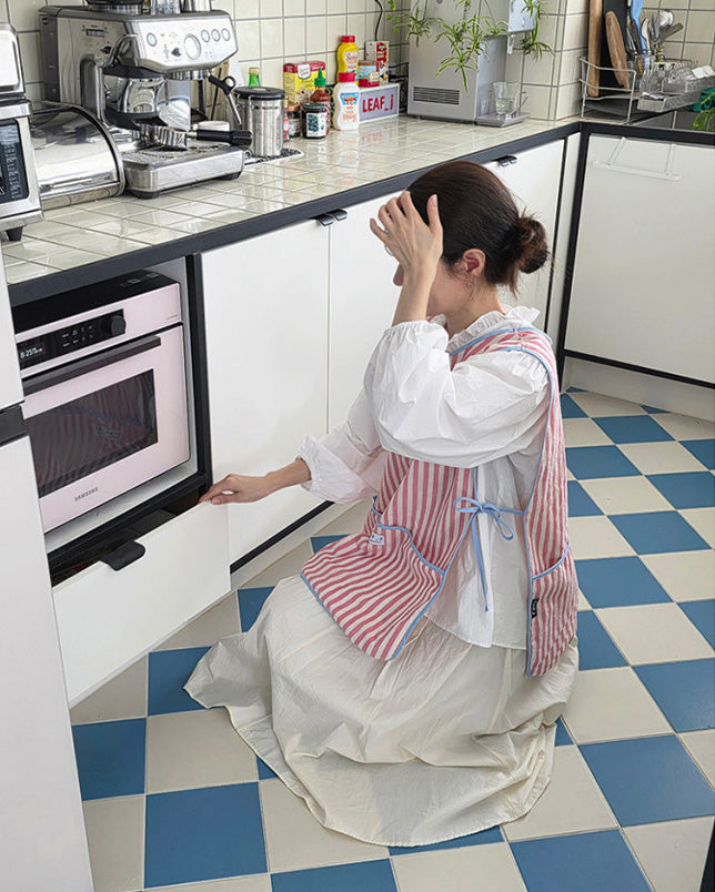 LEAF_J【防水×リバーシブル】ストライプ ベストエプロン 4color