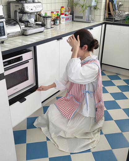 LEAF_J【防水×リバーシブル】ストライプ ベストエプロン 4color