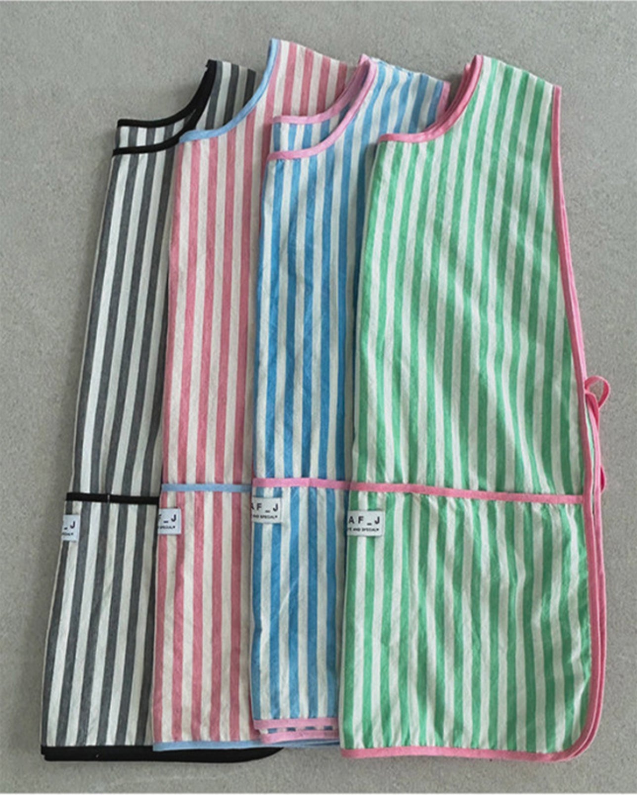 LEAF_J【防水×リバーシブル】ストライプ ベストエプロン 4color