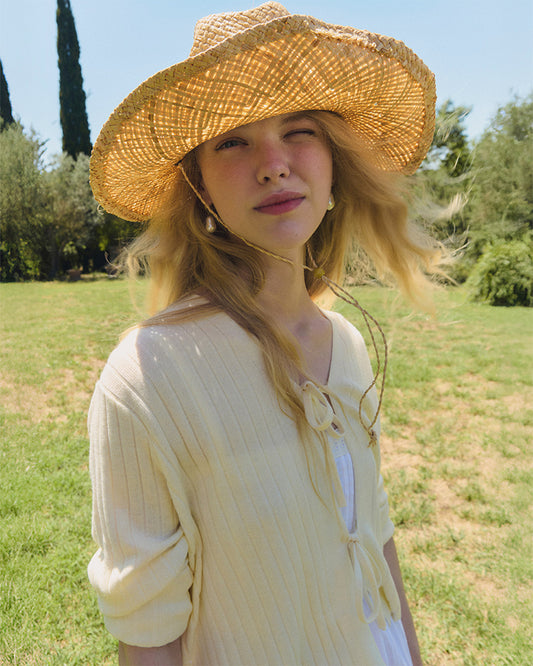 L'été de Pauline 015A Ribony ロングスリーブカーディガン（Cream）