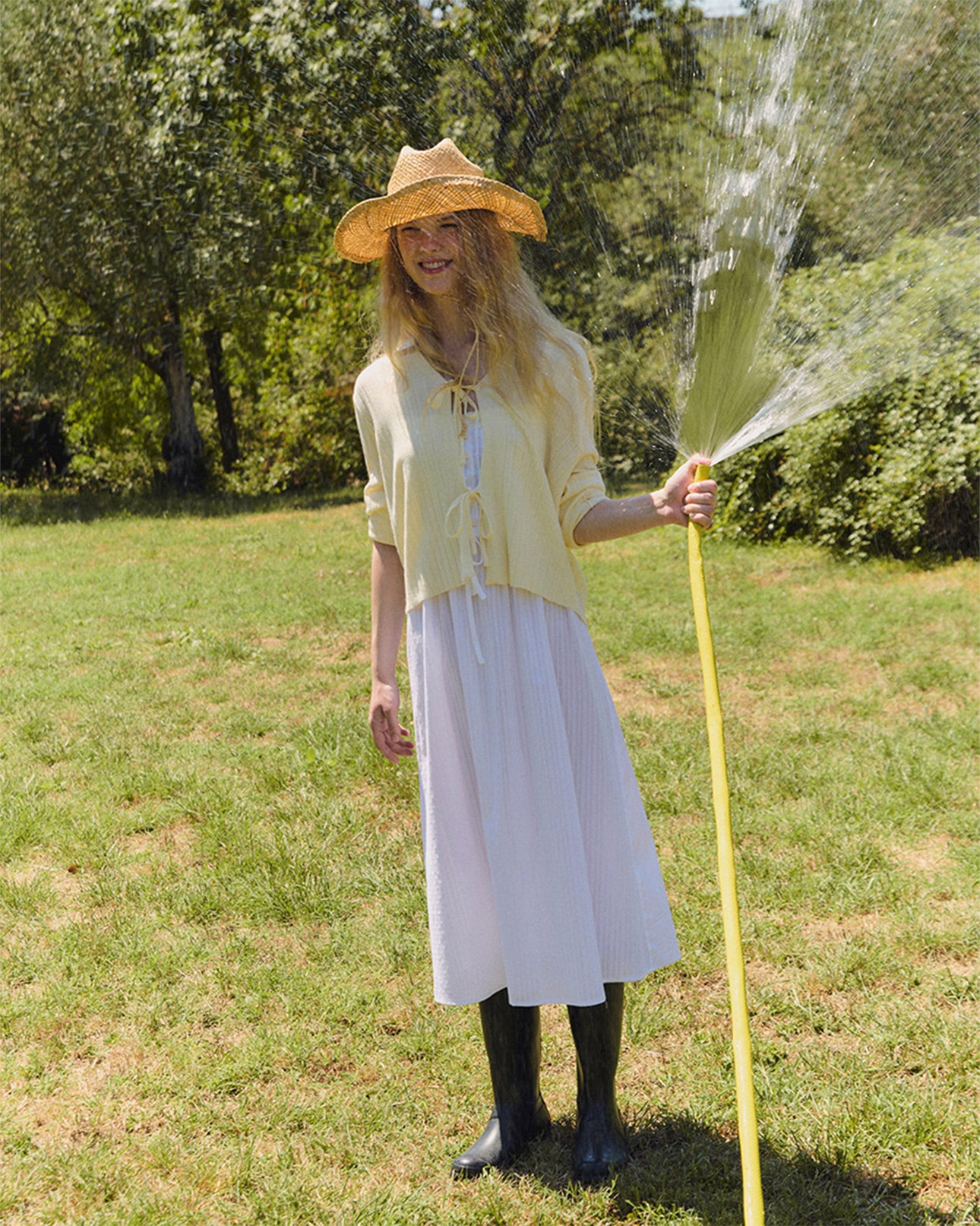 L'été de Pauline 015A Ribony ロングスリーブカーディガン（Cream）