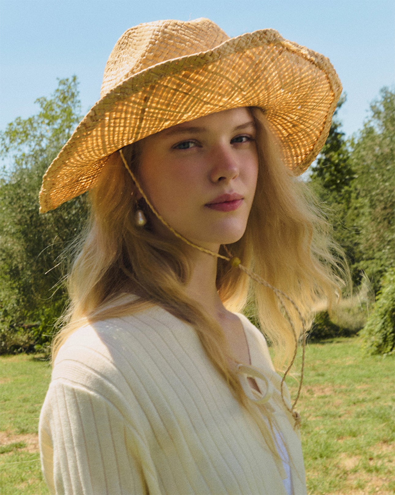 L'été de Pauline 015A Ribony ロングスリーブカーディガン（Cream）