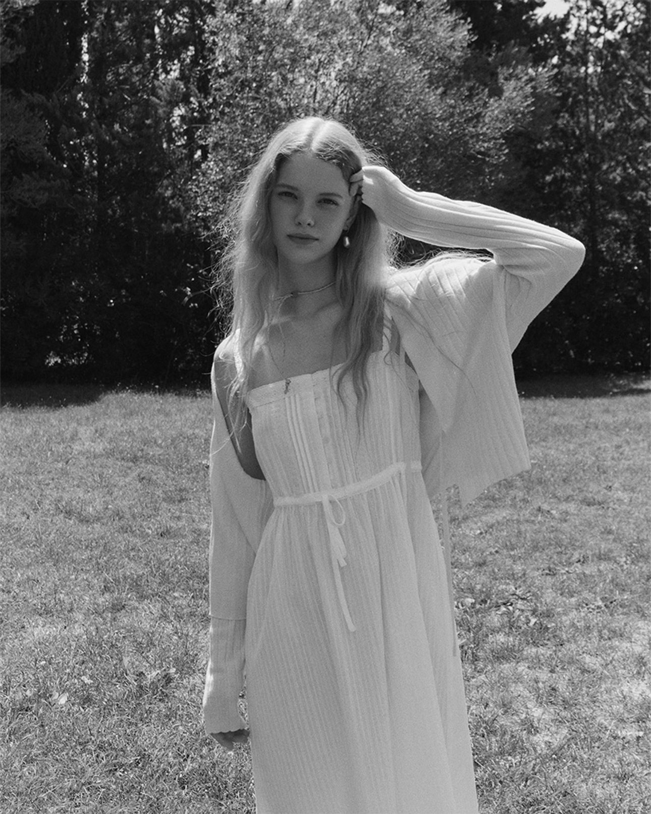 L'été de Pauline 015A Ribony ロングスリーブカーディガン（Cream）