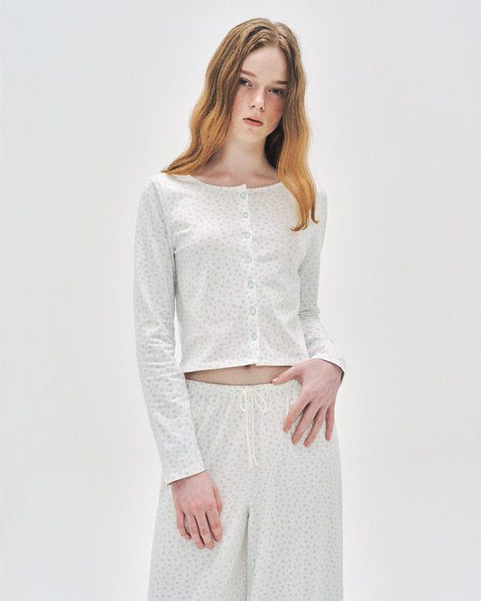 L'été de Pauline 012A Baby Clam ロングスリーブトップ＆ロングパンツ セット（Ivory）- Worm by Lisa