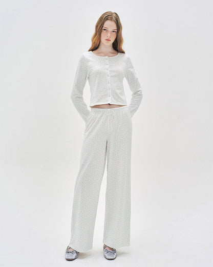 L'été de Pauline 012A Baby Clam ロングスリーブトップ＆ロングパンツ セット（Ivory）- Worm by Lisa