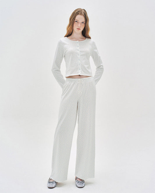 L'été de Pauline 012A Baby Clam ロングスリーブトップ＆ロングパンツ セット（Ivory）- Worm by Lisa