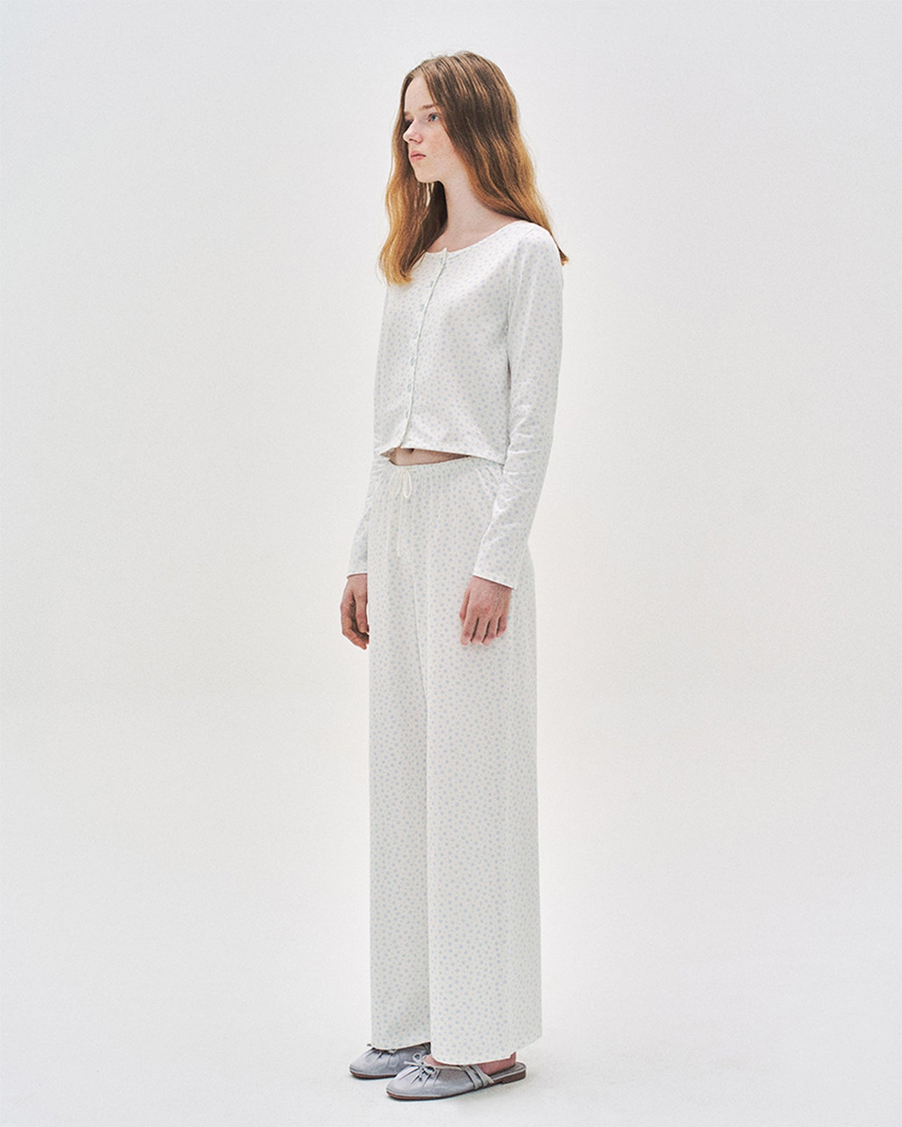 L'été de Pauline 012A Baby Clam ロングスリーブトップ＆ロングパンツ セット（Ivory）- Worm by Lisa