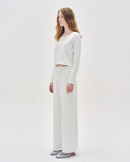 L'été de Pauline 012A Baby Clam ロングスリーブトップ＆ロングパンツ セット（Ivory）- Worm by Lisa