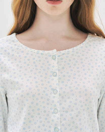 L'été de Pauline 012A Baby Clam ロングスリーブトップ＆ロングパンツ セット（Ivory）- Worm by Lisa