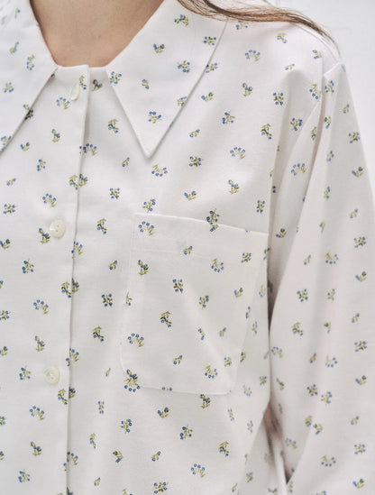 L'été de Pauline 005A Blueette ロングスリーブ トップ＆ロングパンツ セット（Ivory）