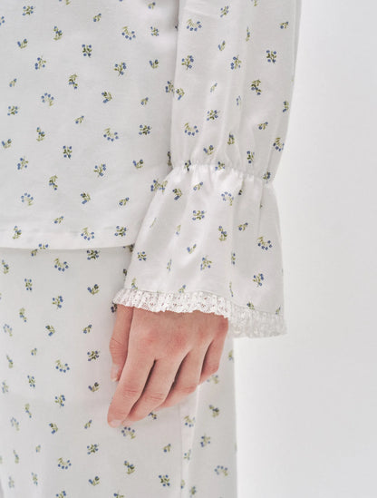 L'été de Pauline 005A Blueette ロングスリーブ トップ＆ロングパンツ セット（Ivory）