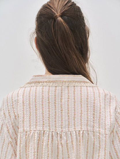 L'été de Pauline 007A Freya ロングスリーブ トップ＆ショーツ セット（Cream）