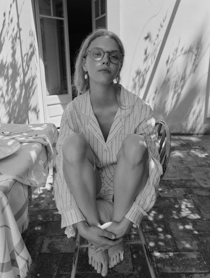 L'été de Pauline 007A Freya ロングスリーブ トップ＆ショーツ セット（Cream）