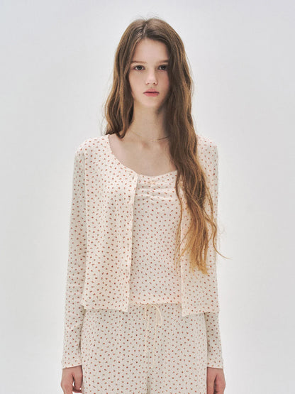 L'été de Pauline 011A Hazel ロングスリーブ カーディガン（Beige）