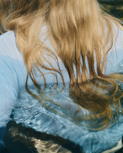 L'été de Pauline 014A Ribbed ロングスリーブ カーディガン（Blue）