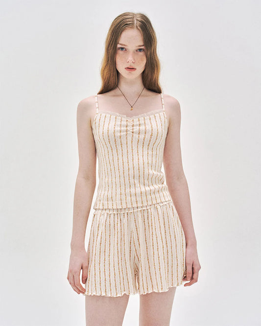 L'été de Pauline 028A Freya キャミソール＆ショートパンツ セット（Cream）