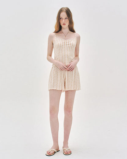 L'été de Pauline 028A Freya キャミソール＆ショートパンツ セット（Cream）
