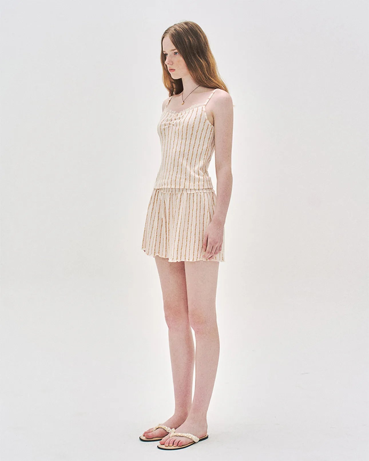 L'été de Pauline 028A Freya キャミソール＆ショートパンツ セット（Cream）