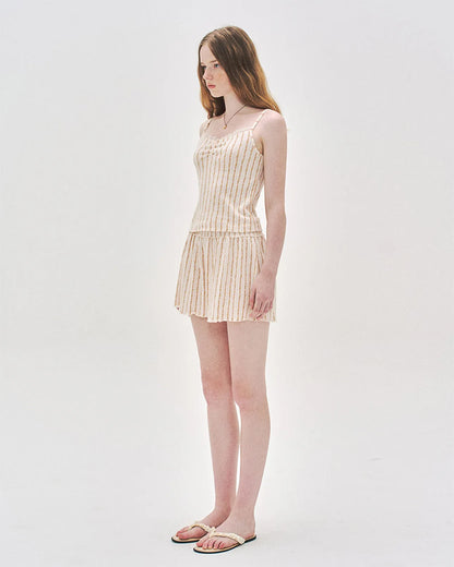 L'été de Pauline 028A Freya キャミソール＆ショートパンツ セット（Cream）