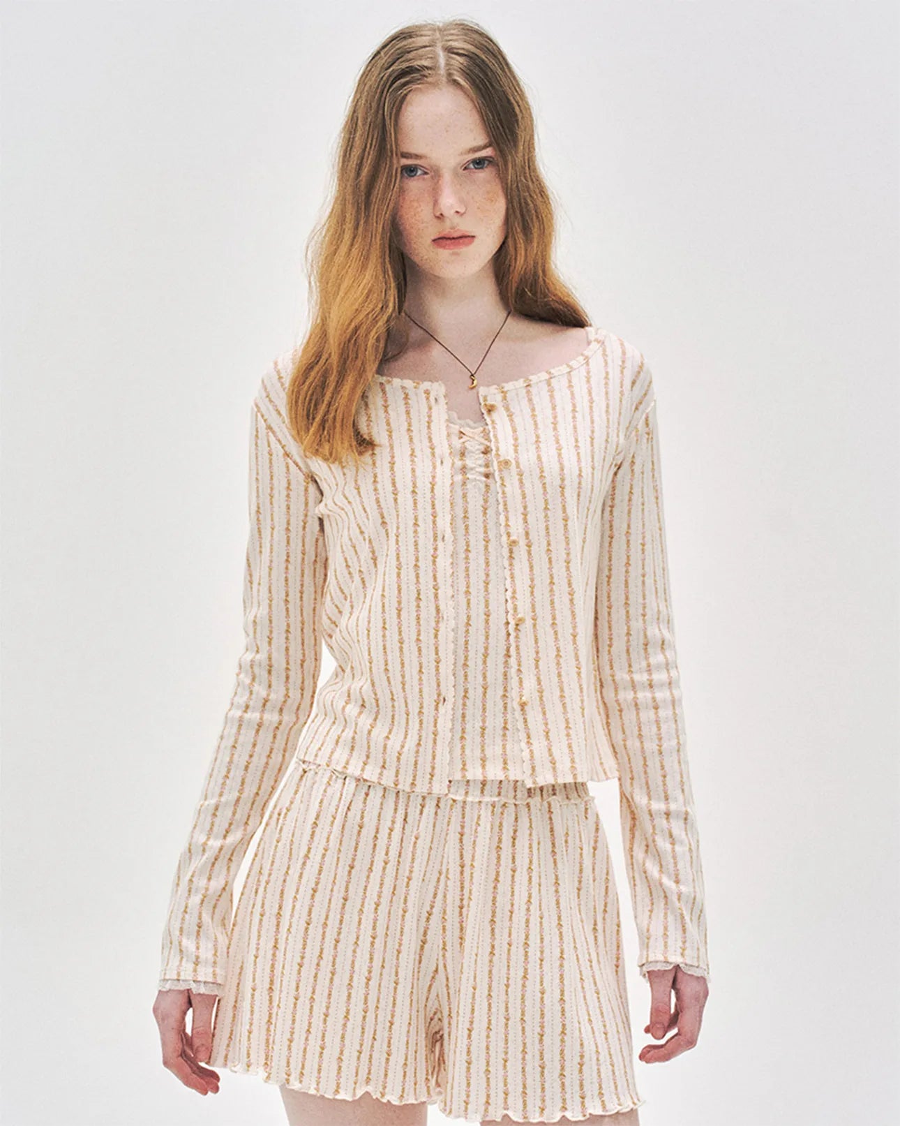 L'été de Pauline 028A Freya ロングスリーブカーディガン（Cream）