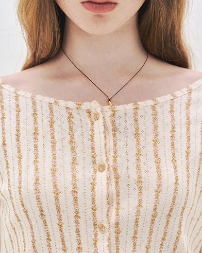 L'été de Pauline 028A Freya ロングスリーブカーディガン（Cream）