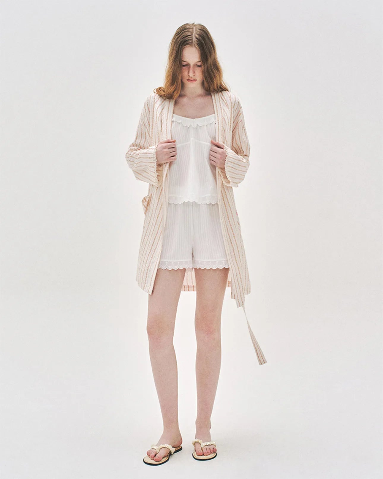 L'été de Pauline 007A Freya ロングスリーブ ローブ（Cream / Free）