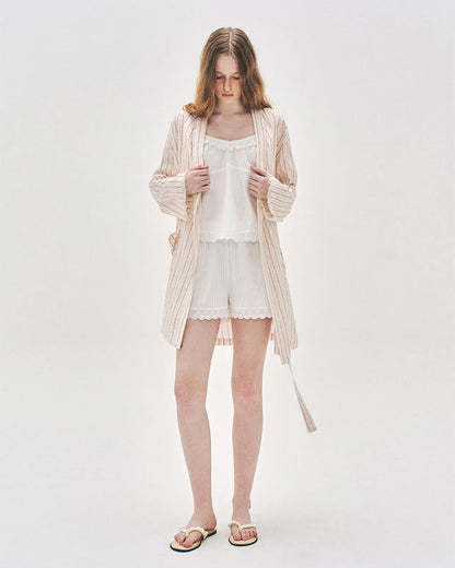 L'été de Pauline 007A Freya ロングスリーブ ローブ（Cream / Free）