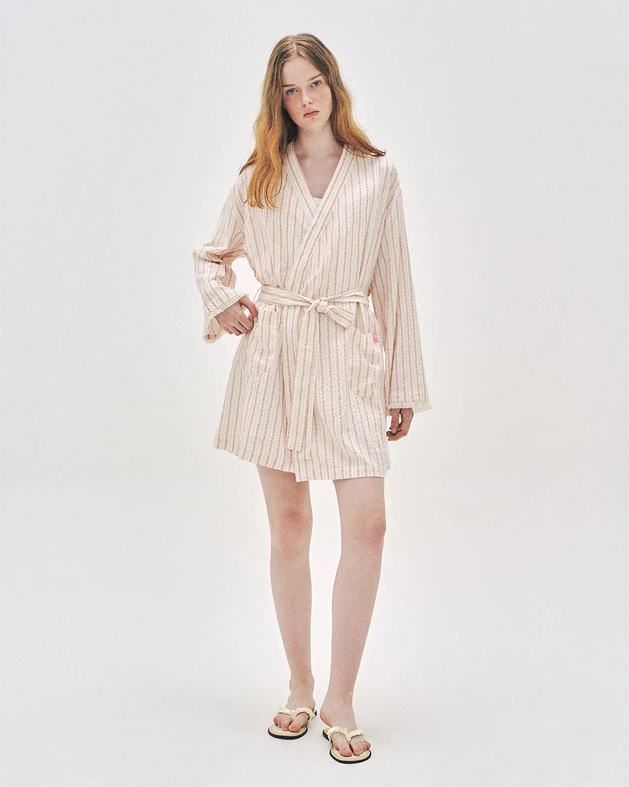 L'été de Pauline 007A Freya ロングスリーブ ローブ（Cream / Free）