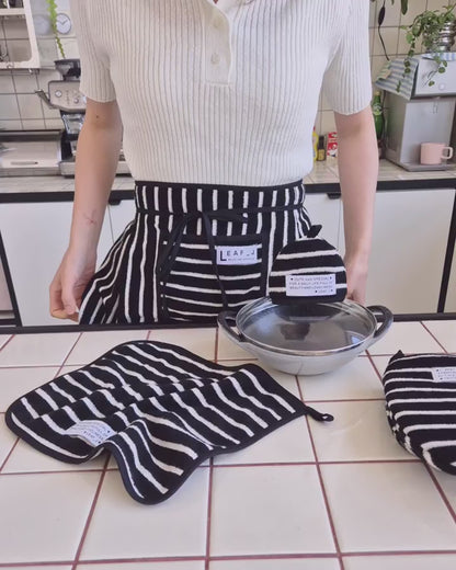 LEAF_J Terry ストライプ ハーフエプロン 8color